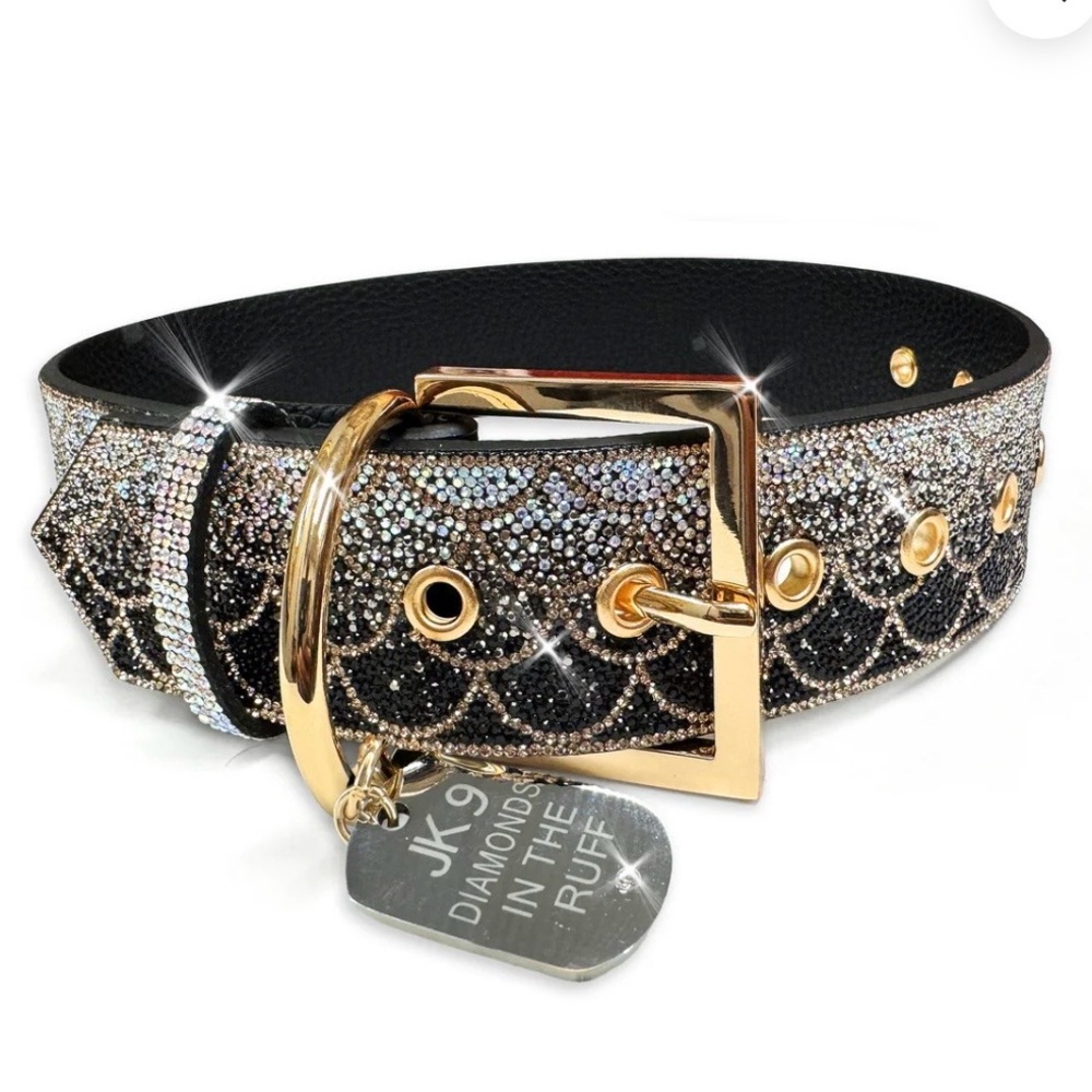 DESIGNER-MIDNIGHT MERMAID DOG COLLAR LARGE